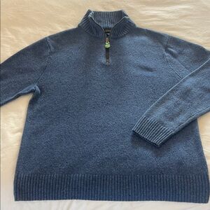 🟣 BOGO! J Crew Men's Blue Flecked Quarter-Zip Sweater